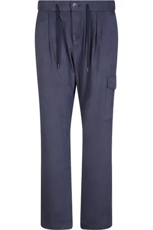 HERNO Bukser, Herre, Blå, M, Polyester, Blå bukser med snøre og elastisk linning