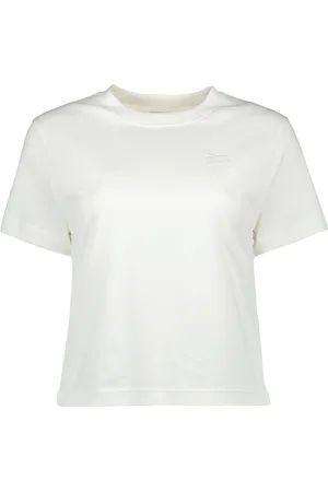 Burberry Top, Dame, Hvid, M, Bomuld, Hvid Festival T-shirt Forår-Sommer 2025
