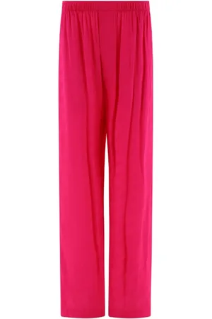 Balenciaga Bukser, Dame, Lyserød, S, Uld, Plisserede bukser med lige ben