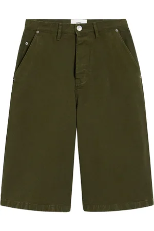 Ami Shorts, Herre, Grøn, W32, Bomuld, Lange Shorts med Knappelukning
