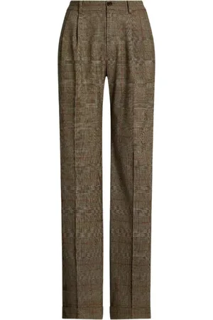 Ralph Lauren Bukser, Dame, Brun, M, Uld, Ternede uldbukser