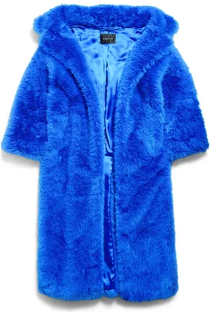 Balenciaga Jakke, Dame, Blå, XS, Uld, Off Shoulder Maxi Coat