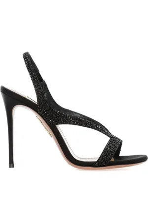 Aquazzura Sko, Dame, Sort, 38 1/2 EU, Uld, Stilefulde Sandaler