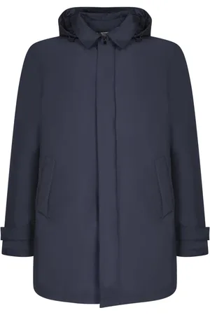 HERNO Frakke, Herre, Blå, 3XL, Uld, Blå Trekvartfrakke