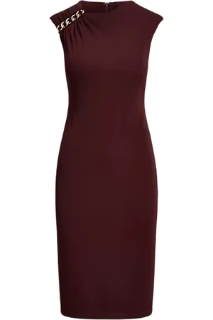 Ralph Lauren Kjole, Dame, Rød, S, Uld, Burgundy Cocktailkjole