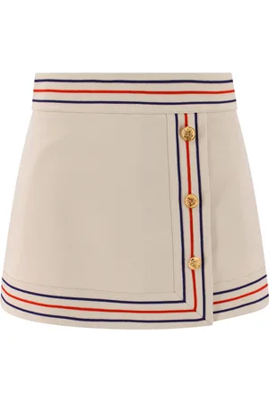 Gucci Nederdel, Dame, , S, Bomuld, Linen og bomuld mini slå-om nederdel