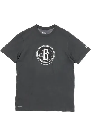 Nike Top, Herre, Grå, L, Bomuld, Brooklyn Nets Logotee
