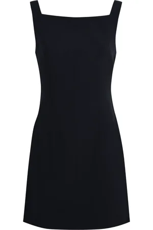 Givenchy Kjole, Dame, Sort, S, Satin, Firkantet Hals Crepe Kjole med Udskæring på Ryggen