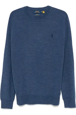 Ralph Lauren Strik, Herre, Blå, S, Uld, Crew Neck Sweater