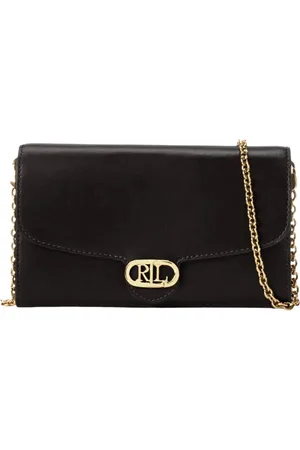 Ralph Lauren Tilbehør, Dame, Sort, ONE SIZE, Læder, Læder Crossbody Taske