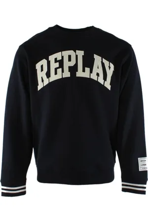 Replay Sweathshirts & Hoodies, Herre, Blå, XL, Bomuld, Blå Sweater til Mænd