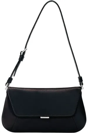 Amina Muaddi Taske, Dame, Sort, ONE SIZE, Uld, Ami Foldover Top Miniskuldertaske