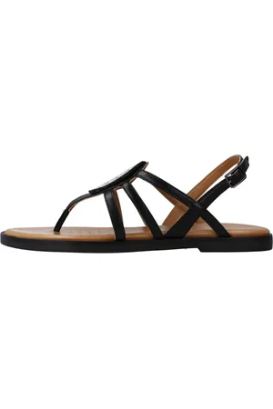 Geox Sko, Dame, Sort, 38 EU, Uld, Stilfulde flade sandaler