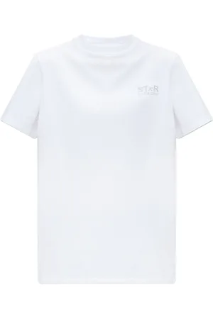 Golden Goose Top, Dame, Hvid, S, Bomuld, Logo Print Bomulds T-shirt