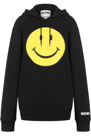 Moschino Sweathshirts & Hoodies, Dame, Sort, S, Bomuld, Sort Smiley Face Sweater