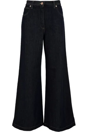 Aspesi Jeans, Dame, Blå, W27, Uld, Wide Jeans