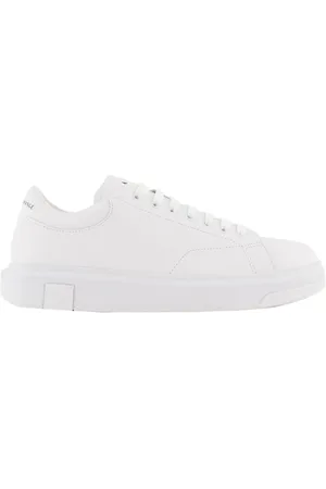 Armani Exchange Sko, Herre, Hvid, 40 EU, Læder, Hvide lædersneakers med logotryk