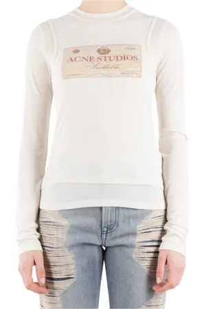 Acne Studios Strik, Dame, , M, Linned, Ecru Linned Modal Skjorte