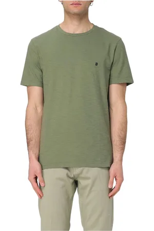 Dondup Top, Herre, Grøn, XL, Bomuld, Flammebomuld Logo T-shirt