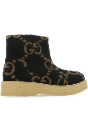 Gucci Sko, Herre, Sort, 42 1/2 EU, Uld, GG Supreme Faux-Shearling Støvler