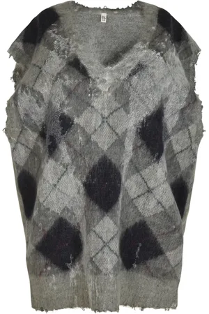 R13 Strik, Dame, Grøn, M, Bomuld, Grøn Destroyed Sweater