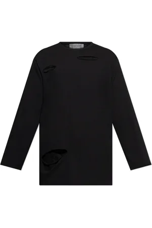 Y-3 Top, Herre, Sort, L, Bomuld, Asymmetrisk langærmet T-shirt