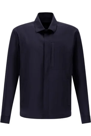 HERNO Jakke, Herre, Blå, M, Uld, Tech Woven Shacket