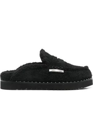 Ash Sko, Dame, Sort, 38 EU, Læder, Genda Faux Shearling Forede Hjemmesko
