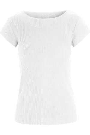 Bitte Kai Rand Top, Dame, Hvid, XS, Bomuld, Globe Rib T-Shirt Top i Hvid