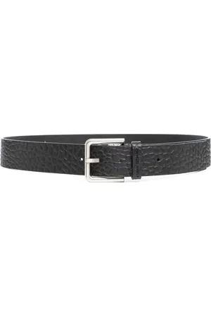 Armani Exchange Tilbehør, Herre, Sort, 90 CM, Læder, Simpel Spænde-bælte med Logo Detalje