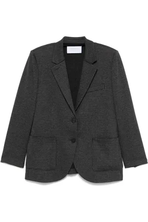 Harris Wharf London Jakke, Dame, Grå, XS, Bomuld, Dogtooth Mønstret Blazer