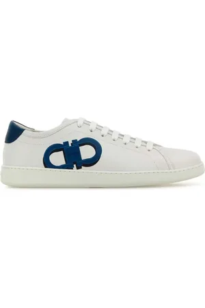 Salvatore Ferragamo Sko, Herre, Hvid, 40 1/2 EU, Hvide Sneakers med Logo Print
