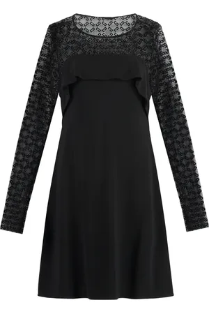 Givenchy Kjole, Dame, Sort, M, Elegant jerseykjole med monogramflæse