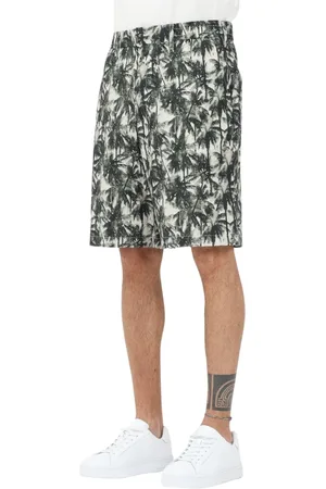 Armani Exchange Shorts, Herre, Grøn, W34, Bomuld, Tropisk Palm Print Casual Shorts