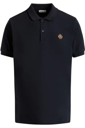Bally Top, Herre, Blå, S, Bomuld, Blå Polo Shirt med Broderet Logo