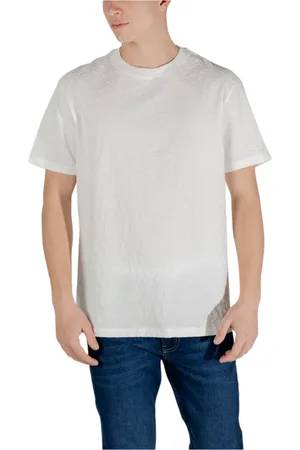 Armani Exchange Top, Herre, Hvid, XS, Bomuld, Kortærmet bomulds-T-shirt