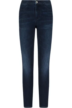 Armani Exchange Jeans, Dame, Blå, W29, Bomuld, Croppede Jeans