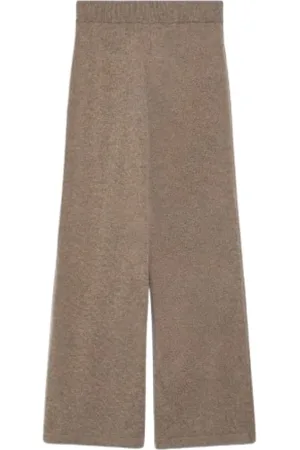 Max Mara Bukser, Dame, Grå, XS, Uld, Due Grey Strik Bred Ben Bukser