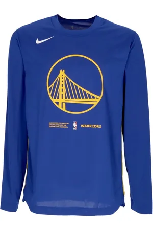 Nike Top, Herre, Blå, L, Polyester, Langærmet Golden State Warriors T-shirt