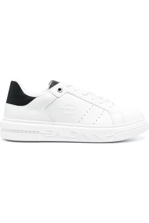 BALDININI Sko, Herre, Hvid, 43 EU, Læder, Læder Casual Low Top Sneakers