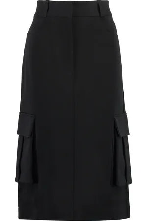 Givenchy Nederdel, Dame, Sort, M, Uld, Flap Pocket Technical Skirt
