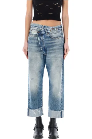 R13 Jeans, Dame, Blå, W28, Bomuld, Blå Casual Jeans Oversize Stil