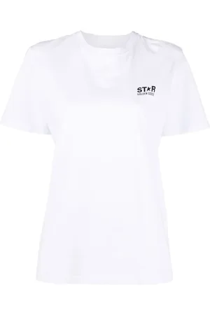 Golden Goose Top, Dame, Hvid, L, Bomuld, Star Logo Print T-Shirt