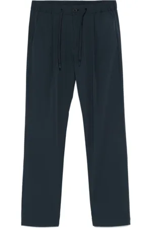 HERNO Bukser, Herre, Blå, XL, Nylon, Elastiske bukser med snøre og plisserede detaljer