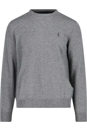 Ralph Lauren Strik, Herre, Grå, XL, Uld, Rundhalset strik
