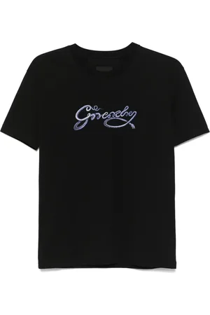 Givenchy Top, Dame, Sort, S, Bomuld, Snake Logo Crewneck T-shirt