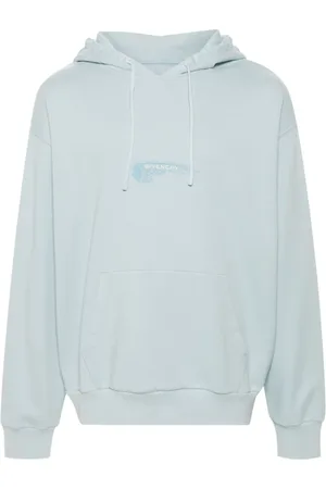 Givenchy Sweathshirts & Hoodies, Herre, Blå, M, Bomuld, Wings Logo Hættetrøje