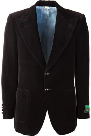 Gucci Jakke, Dame, Sort, M, Bomuld, Velvet Single-Breasted Blazer