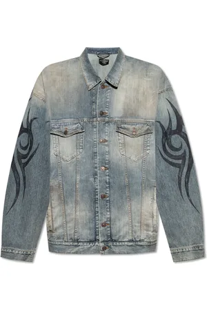 Balenciaga Jakke, Herre, Blå, XL, Denim, Y2K Denimjakke