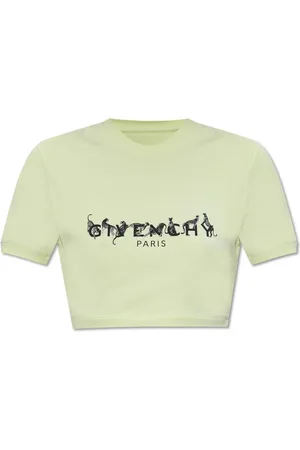 Givenchy Top, Dame, Grøn, S, Bomuld, Cropped Crew Neck T-Shirt